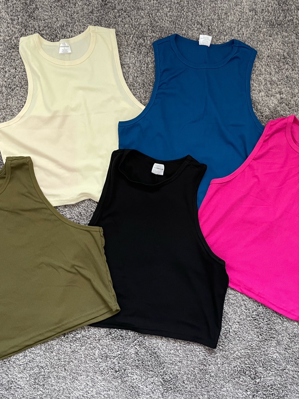 Essentials Women's Tank Top Set - Olive, Cream, Black, Teal, Bright Pink